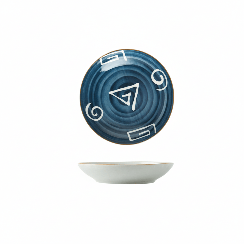 Bea Homes - Navy Japanese - Inspired Patterned Ceramic Plate Set for Stylish Dining - Bea Homes