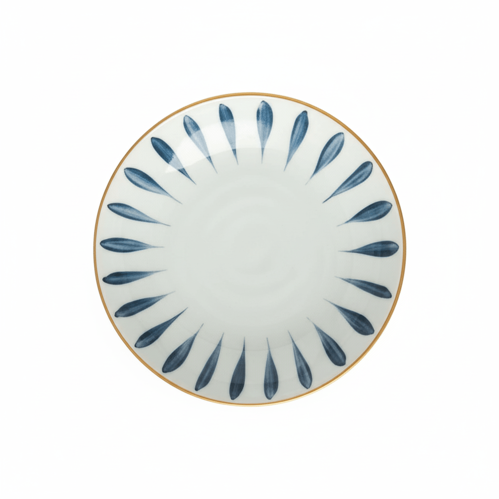 Bea Homes - Navy Japanese - Inspired Patterned Ceramic Plate Set for Stylish Dining - Bea Homes