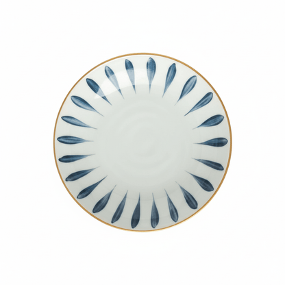 Bea Homes - Navy Japanese - Inspired Patterned Ceramic Plate Set for Stylish Dining - Bea Homes