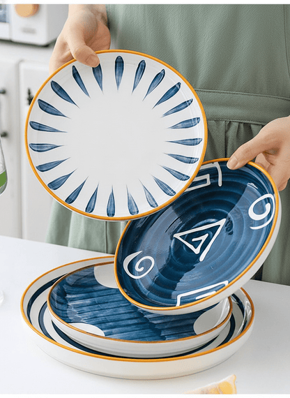 Bea Homes - Navy Patterned Ceramic and Stylish Dining Plate - Bea Homes