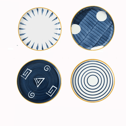Bea Homes - Navy Patterned Ceramic and Stylish Dining Plate - Bea Homes
