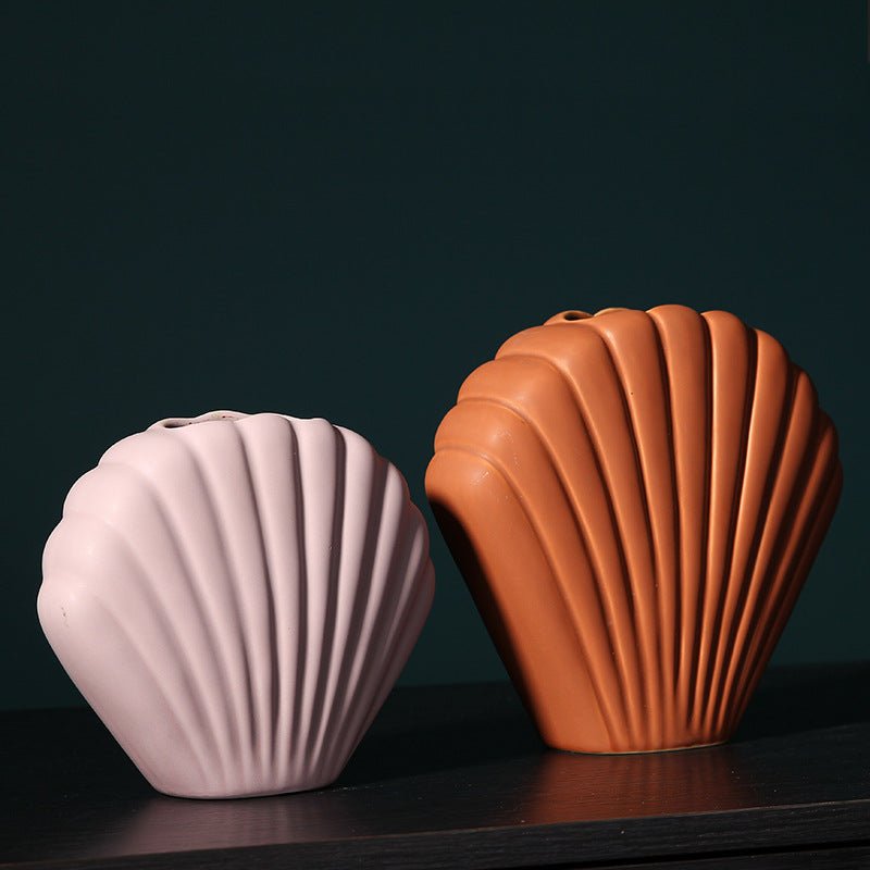 Bea Homes - Nordic Morandi Shell Ceramic Vase for a Chic Home Accent - Bea Homes