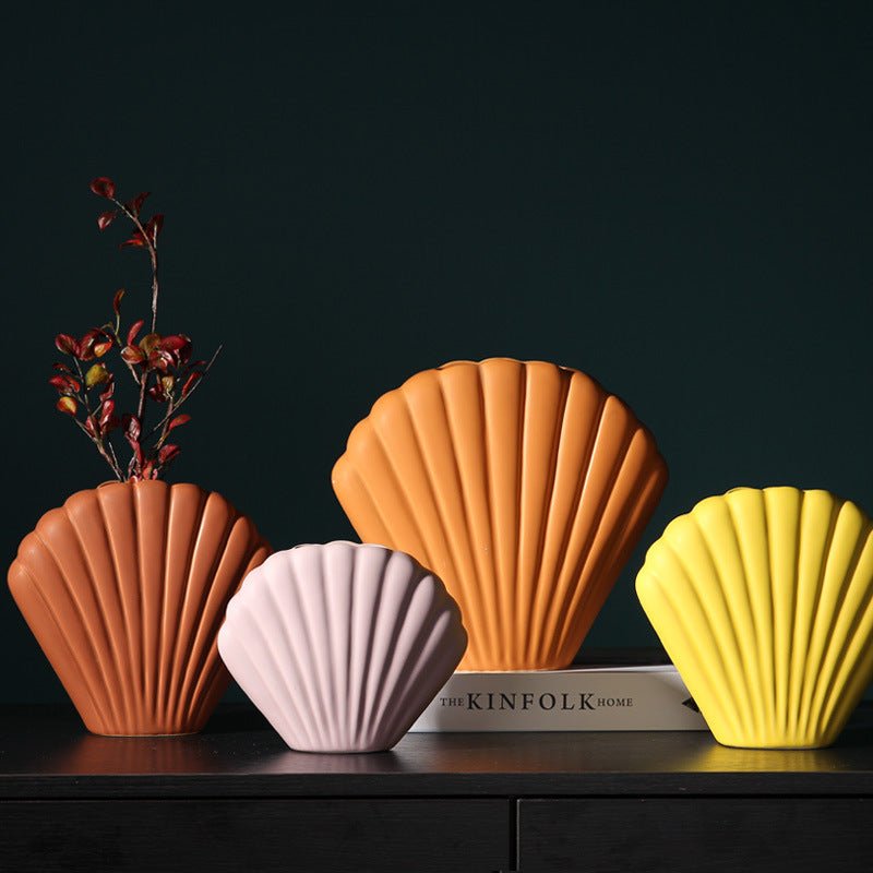 Bea Homes - Nordic Morandi Shell Ceramic Vase for a Chic Home Accent - Bea Homes