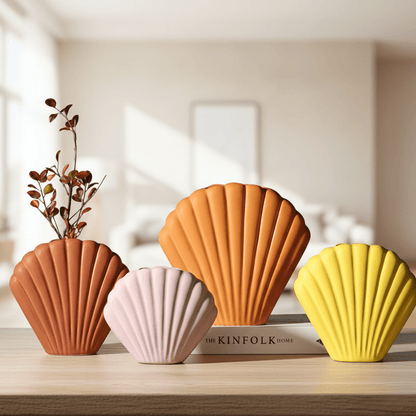 Bea Homes - Nordic Morandi Shell Ceramic Vase for a Chic Home Accent - Bea Homes