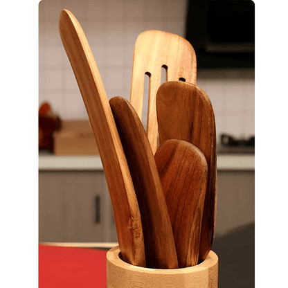 Bea Homes – Set of Wooden Spatulas with Nonstick Coating for Effortless Cooking - Bea Homes
