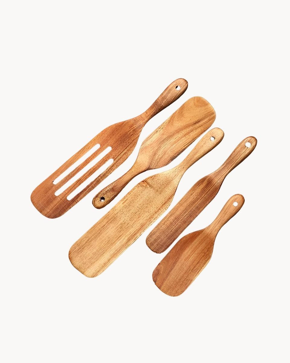 Bea Homes – Set of Wooden Spatulas with Nonstick Coating for Effortless Cooking - Bea Homes