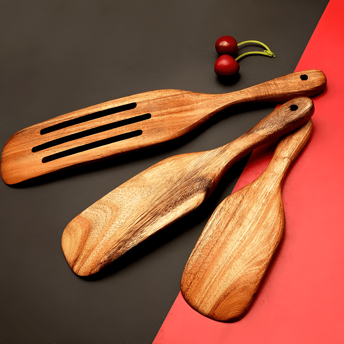 Bea Homes – Set of Wooden Spatulas with Nonstick Coating for Effortless Cooking - Bea Homes