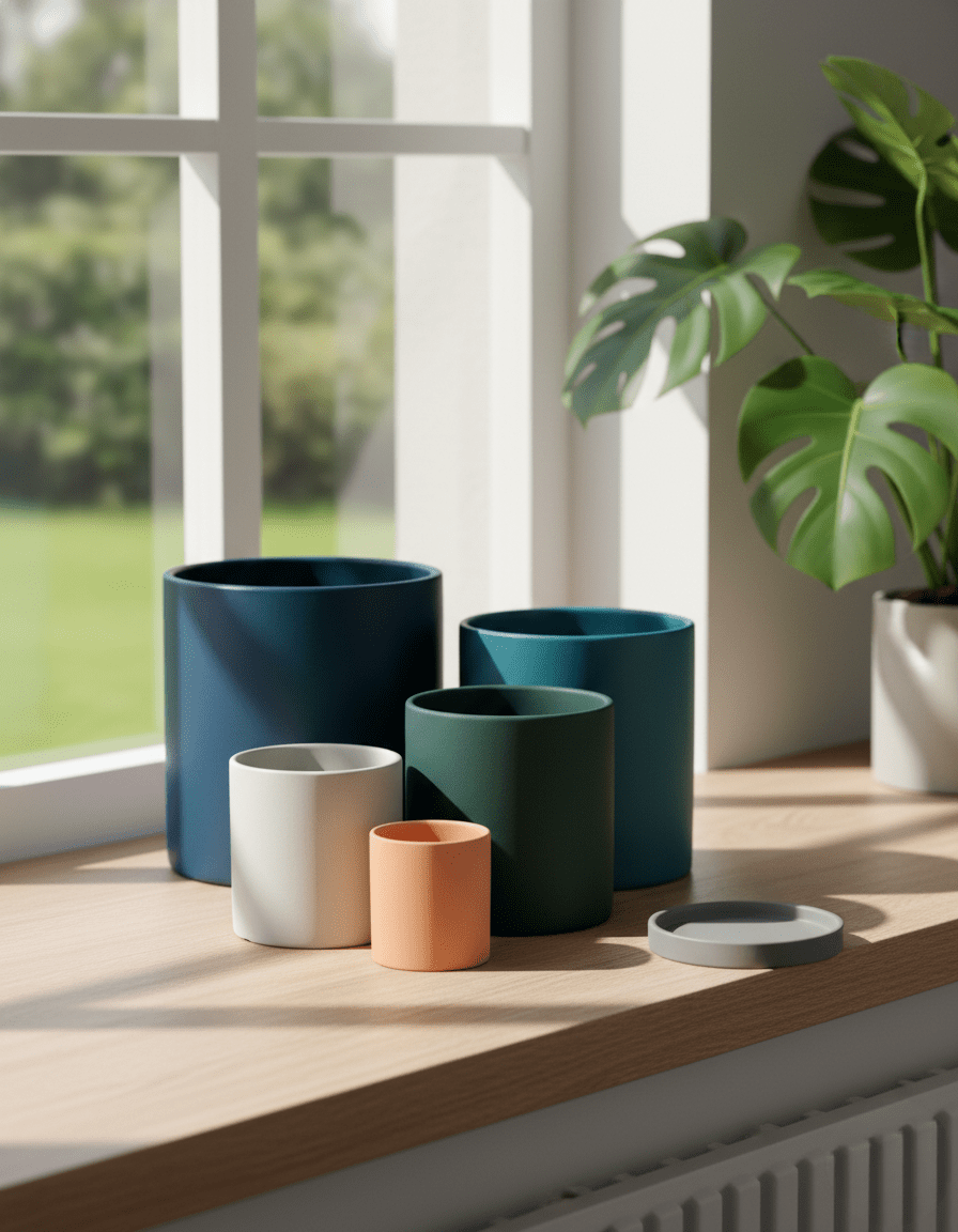Bea Homes - Soft Hues Indoor Plant Pot with Saucer Set - Perfect for a Bright and Airy Space - Bea Homes