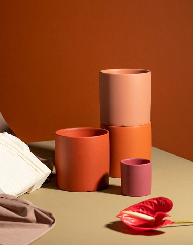 Bea Homes - Soft Hues Indoor Plant Pot with Saucer Set - Perfect for a Bright and Airy Space - Bea Homes