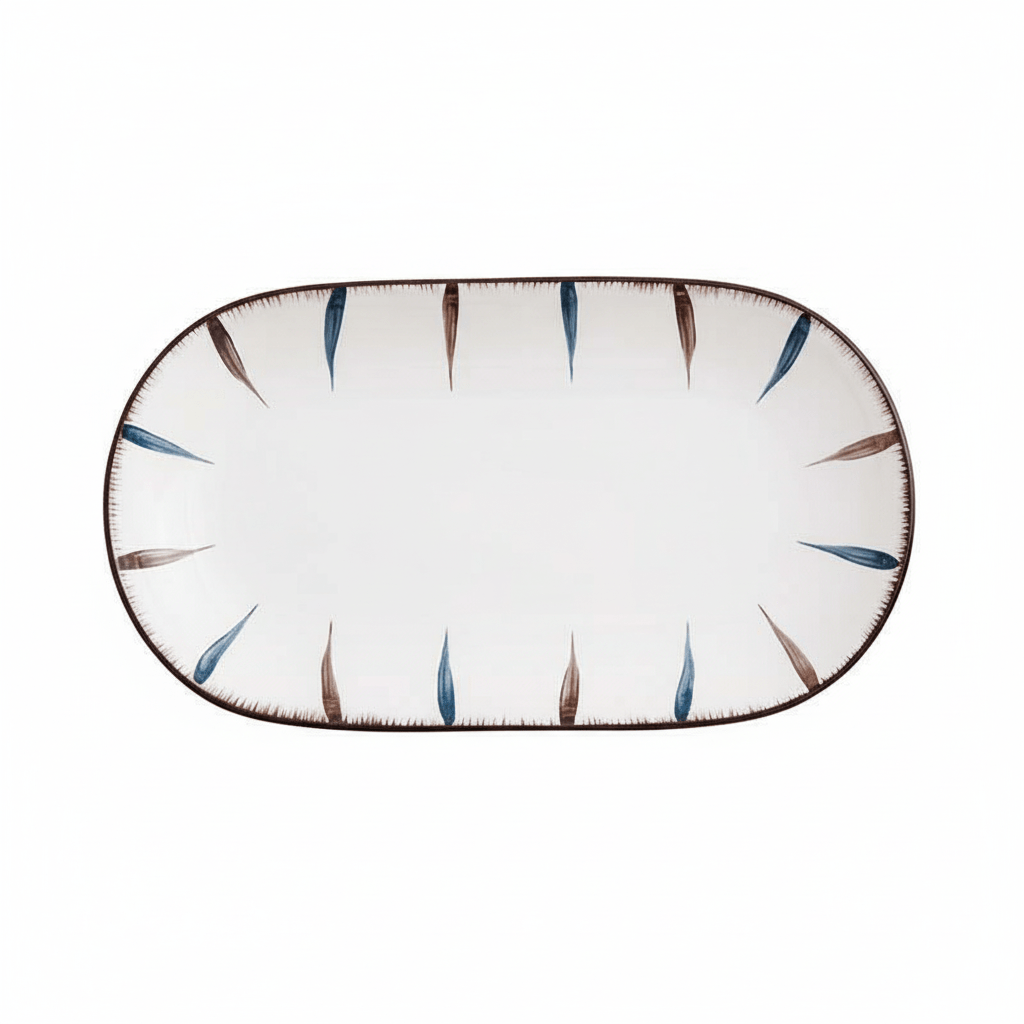 Bea Homes - Striped Rim Design Modern Ceramic Tableware for a Chic Dining Experience - Bea Homes