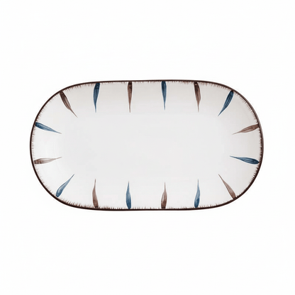 Bea Homes - Striped Rim Design Modern Ceramic Tableware for a Chic Dining Experience - Bea Homes