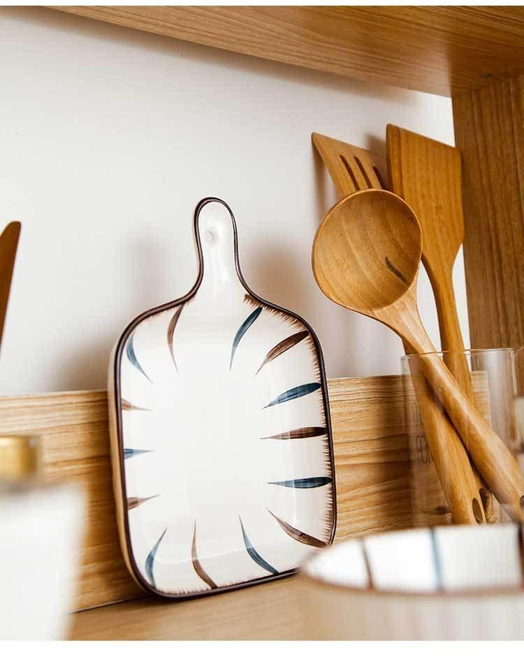 Bea Homes - Striped Rim Design Modern Ceramic Tableware for a Chic Dining Experience - Bea Homes