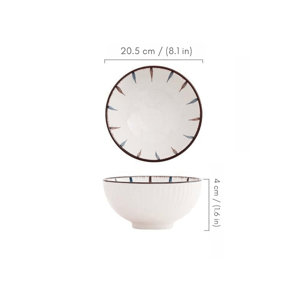 Bea Homes - Striped Rim Design Modern Ceramic Tableware for a Chic Dining Experience - Bea Homes