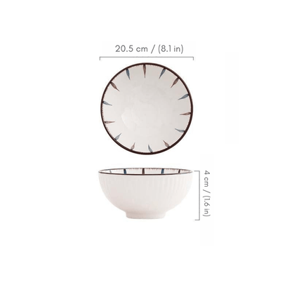 Bea Homes - Striped Rim Design Modern Ceramic Tableware for a Chic Dining Experience - Bea Homes