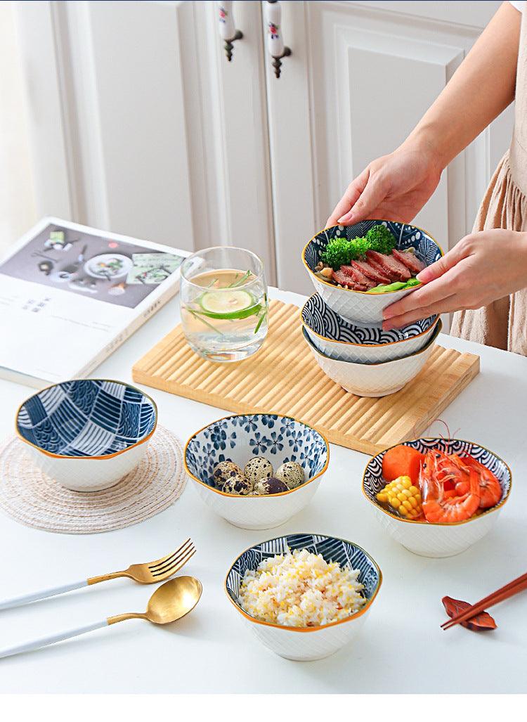 Bea Homes - Stylish Japanese Ceramic Octagon Bowl for a Perfect and Elegant Dining - Bea Homes