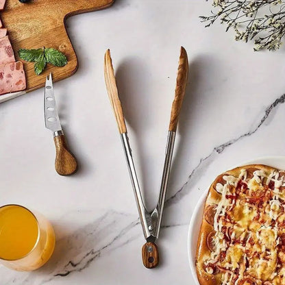 Bea Homes – Wood and Steel Tongs Set for a Modern Kitchen Aesthetics - Bea Homes