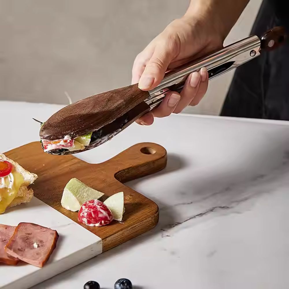 Bea Homes – Wood and Steel Tongs Set for a Modern Kitchen Aesthetics - Bea Homes