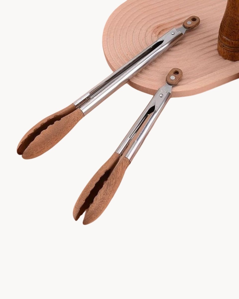 Bea Homes – Wood and Steel Tongs Set for a Modern Kitchen Aesthetics - Bea Homes