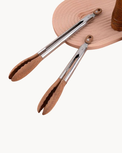 Bea Homes – Wood and Steel Tongs Set for a Modern Kitchen Aesthetics - Bea Homes